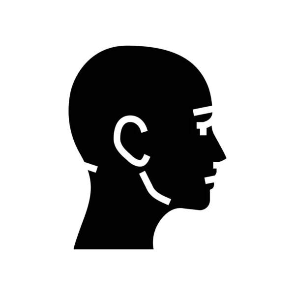 Κεφαλή ανθρώπινη εικόνα glyph διανυσματική απεικόνιση — Διανυσματικό Αρχείο