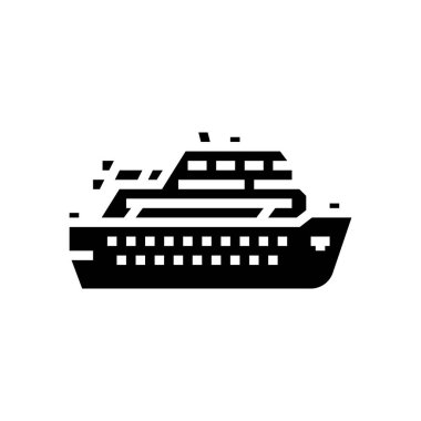 güvertedeki yolcu gemisi çizimi simge vektör çizimi