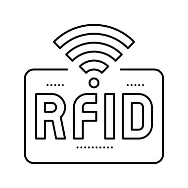 rfid kablosuz işaret çizgisi vektör çizimi