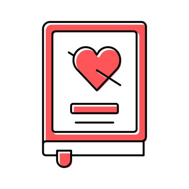 Romantik tür renk ikonu vektör illüstrasyonu