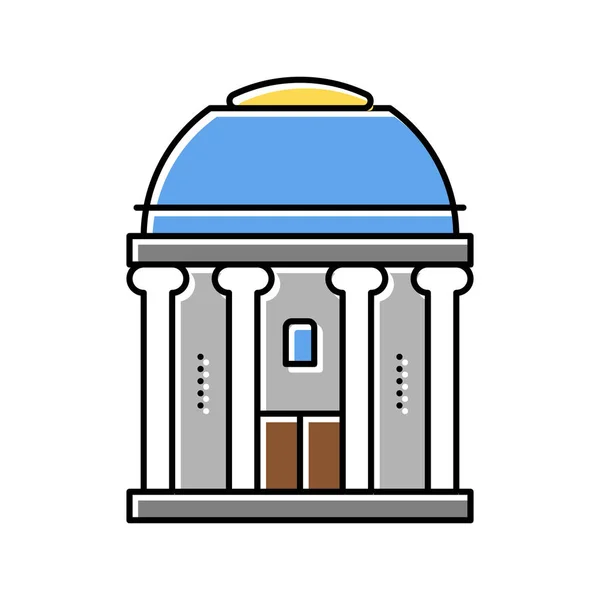 Capilla edificio icono de color vector ilustración aislada — Archivo Imágenes Vectoriales