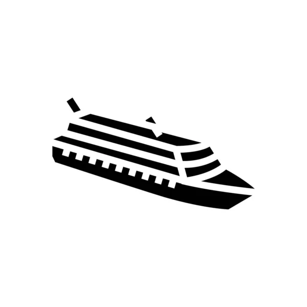 Crucero barco transporte glifo icono vector ilustración — Archivo Imágenes Vectoriales