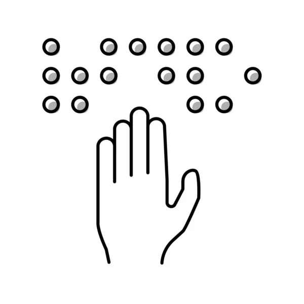 Illustration vectorielle d'icône de couleur de police braille — Image vectorielle