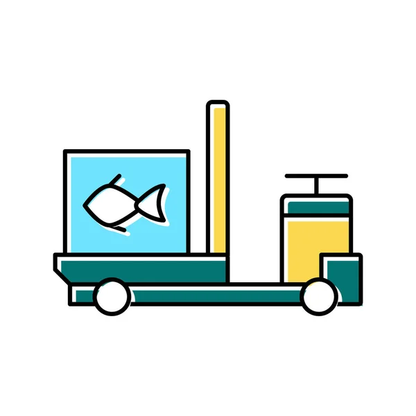 Doprava tuňáka barva ikona vektor ilustrace — Stockový vektor