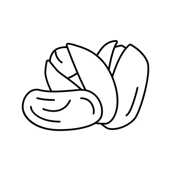 Illustration vectorielle d'icône de ligne d'écrou de pistache — Image vectorielle