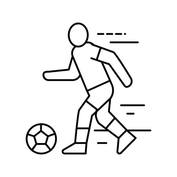 Fußballspieler Linie Symbol Vektor Illustration — Stockvektor