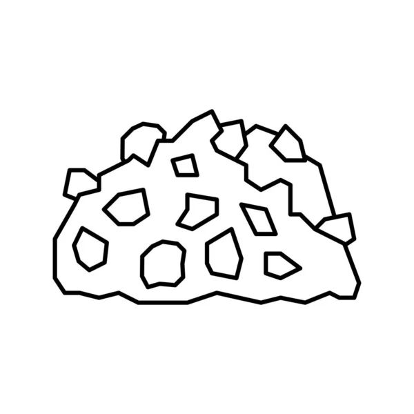 砂利の石の線のアイコンベクトル図 — ストックベクタ