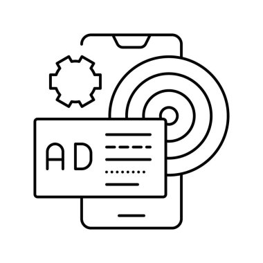 hedef reklam çizgisi simgesi vektör illüstrasyon işareti