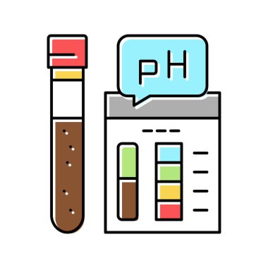 ph toprak test renk ikonu vektör illüstrasyonu