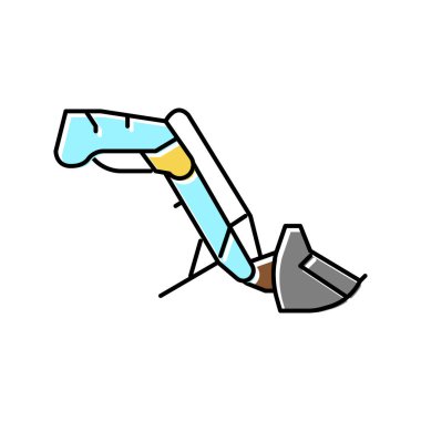 Ön uç yükleyici çiftlik aracı renk vektör illüstrasyonu