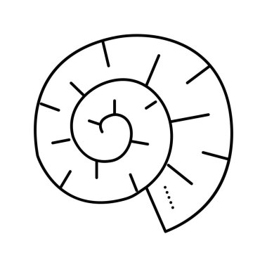İstiridye kabuğu çizgisi vektör çizimi