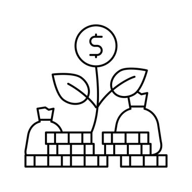 para çiçeği çizgisi ikonu vektör illüstrasyonu