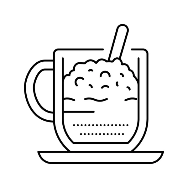 Cappuccino kahve hattı ikon vektör çizimi — Stok Vektör