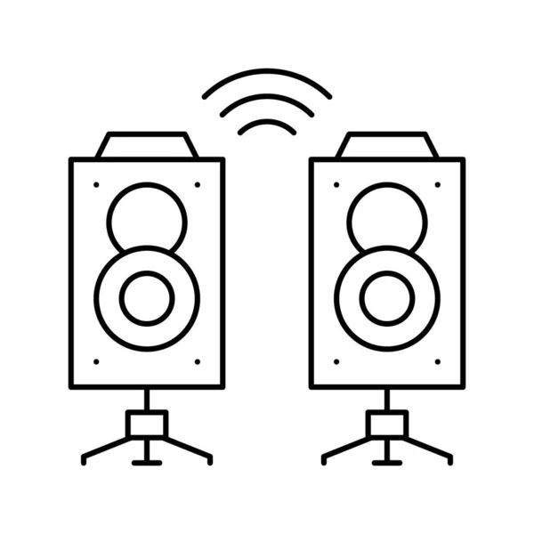 Dynamisk på scenen spela musik linje ikon vektor illustration — Stock vektor