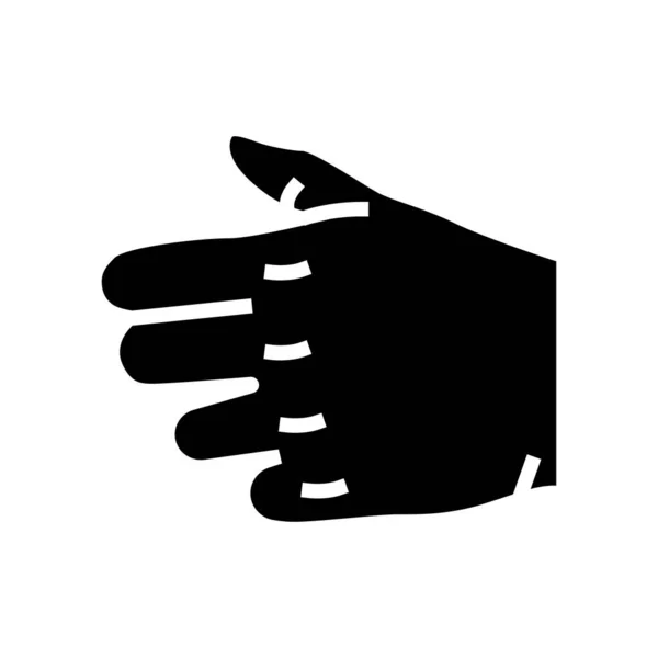 Agarre mano gesto glifo icono vector ilustración — Archivo Imágenes Vectoriales