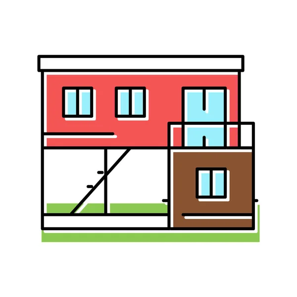 Container Home Farbe Symbol Vektor Illustration — Stockvektor