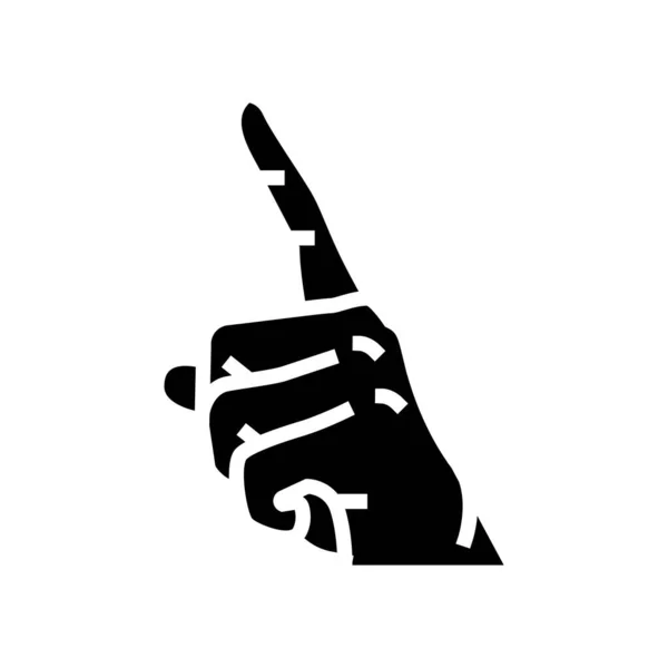 Attention hand gesture glyph icon vector illustration — Stock Vector