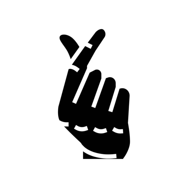 Milostné gesto gesto glyf ikona vektor ilustrace — Stockový vektor