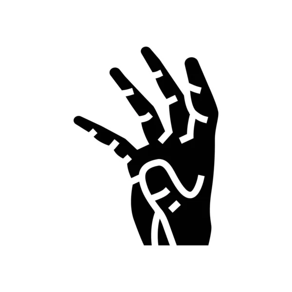 Palm van de hand glyph pictogram vector illustratie — Stockvector