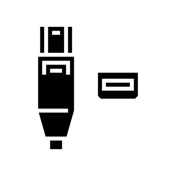 Thunderbolt port glyph icon vector illustration —  Vetores de Stock