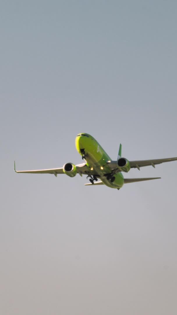 Boeing 737 da S7 Airlines após a decolagem — Vídeo de Stock