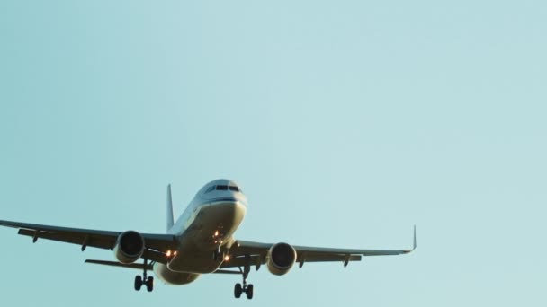 Avión de aterrizaje en el aeropuerto — Vídeos de Stock