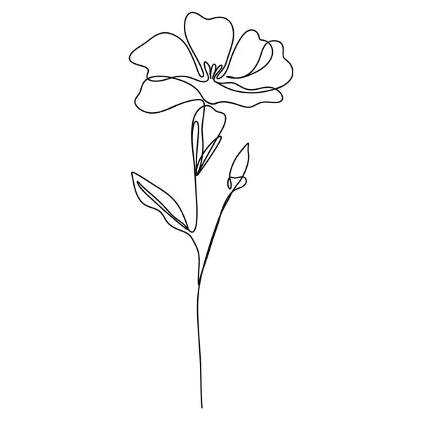 Trendy Contemporary Design. Flower Simple Line Art Drawing. Floral Minimalist. modern isolated hand drawn doodle flowers. Botanical Modern Single Line. Flowers drawn by one line on a white background