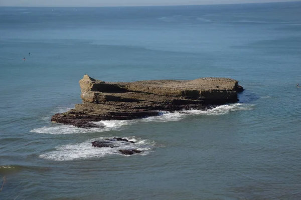 Lågt Tidvatten Kostnaden Från Biarritz — Stockfoto