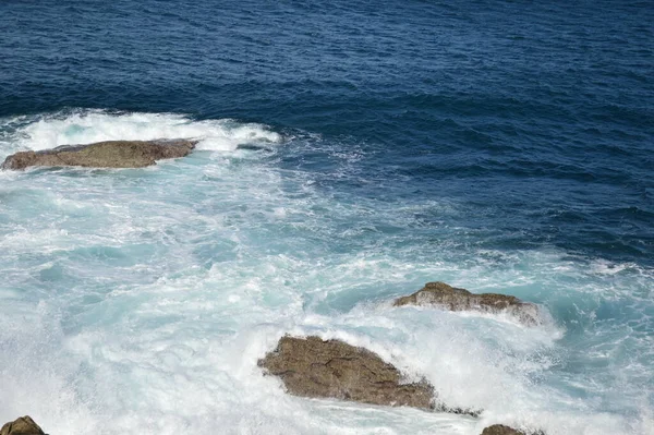 Marea Baja Costo Biarritz —  Fotos de Stock