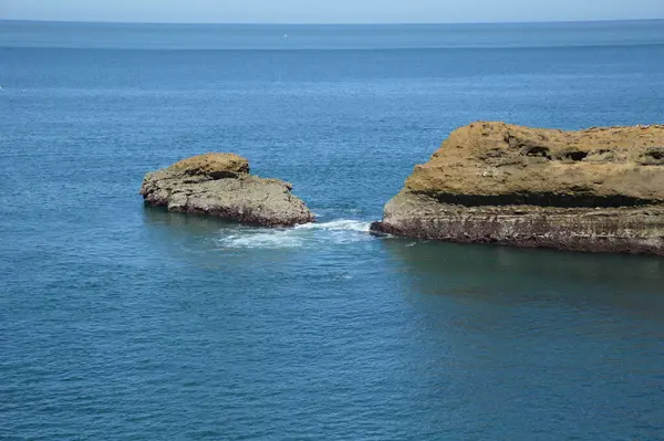 Lågt Tidvatten Kostnaden Från Biarritz — Stockfoto