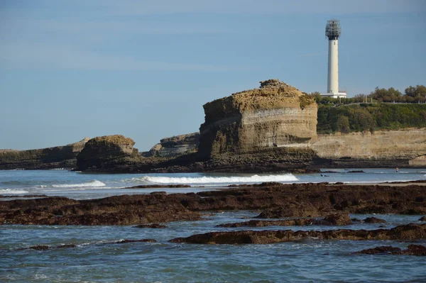 Bassa Marea Sul Costo Biarritz — Foto Stock