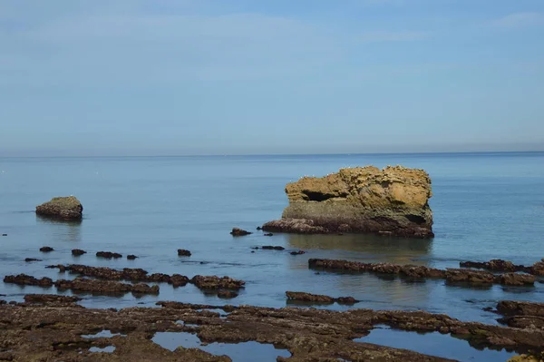 Lågt Tidvatten Kostnaden Från Biarritz — Stockfoto