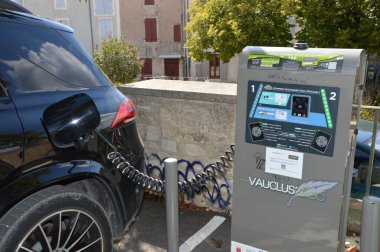Public charging station for electric cars in Sault, France