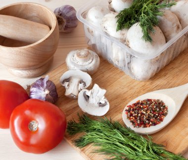 taze sebze ve mushroomes