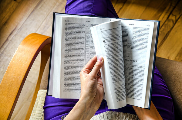 Girl reading the book