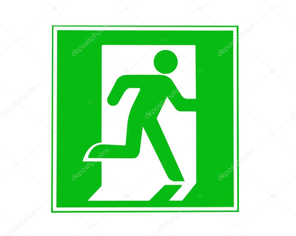 Direction of escape sign