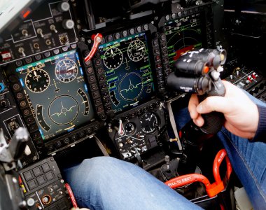 Cockpit of a military aircraft clipart