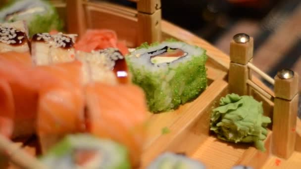 Japońskie sushi — Wideo stockowe