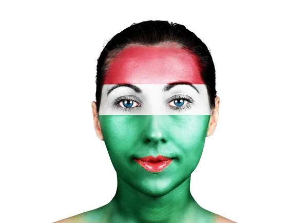 Face with the Hungary flag — Stock Photo, Image