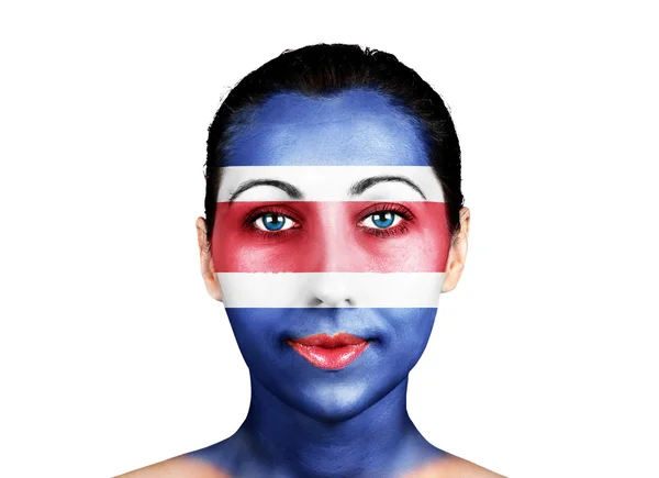 Face with the Costa Rica flag — Stock Photo, Image