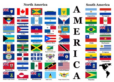 Bayraklar, Kuzey ve Güney Amerika