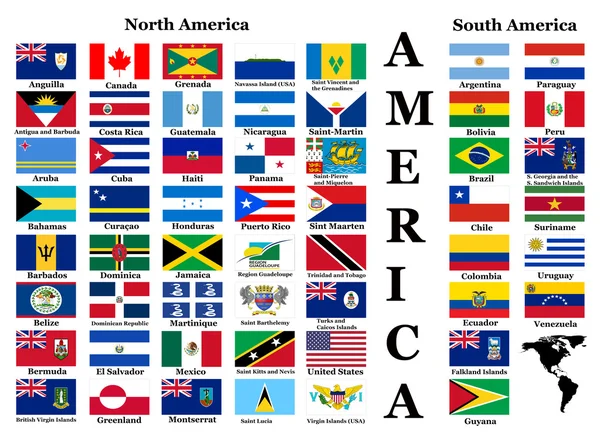 Flags of North and South America — Stock Photo, Image