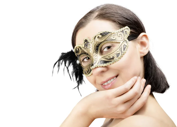 Dívka v karnevalové masky — Stock fotografie