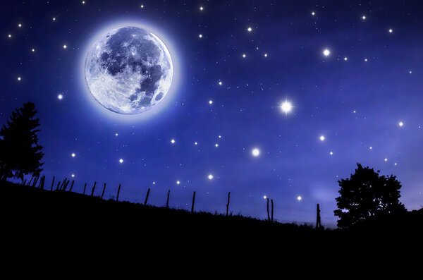 Starry Sky and moon