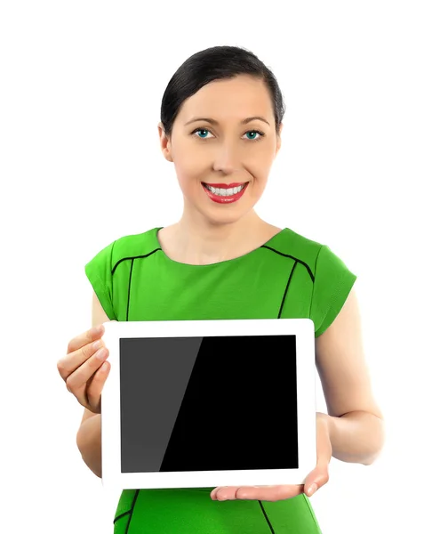 Tablet PC vrouw — Stockfoto