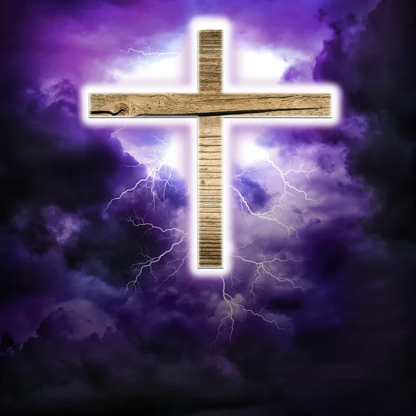 Cross in the sky — Stock Photo, Image