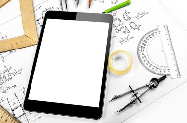 tablet bilgisayar ve mühendislik planı