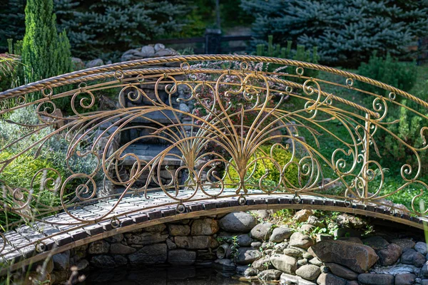 Kleine Gesmede Brug Het Park — Stockfoto