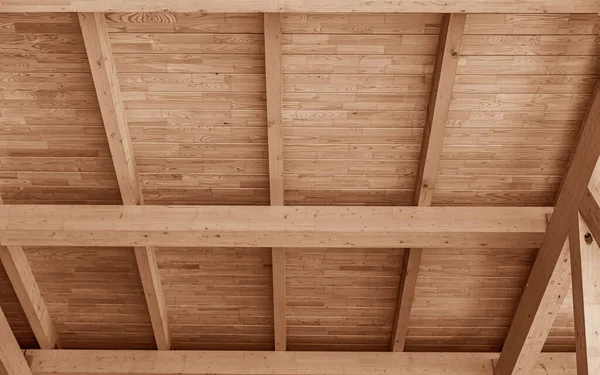 Dřevěná střešní konstrukce pro dům. — Stock fotografie