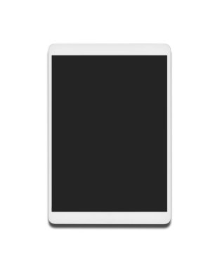 Beyaz arka plan üzerinde izole beyaz tablet.